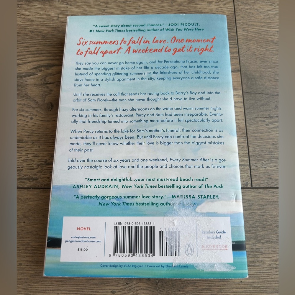 Every Summer After by Carley Fortune - Blue and Orange Cover - Picture 2 of 2
